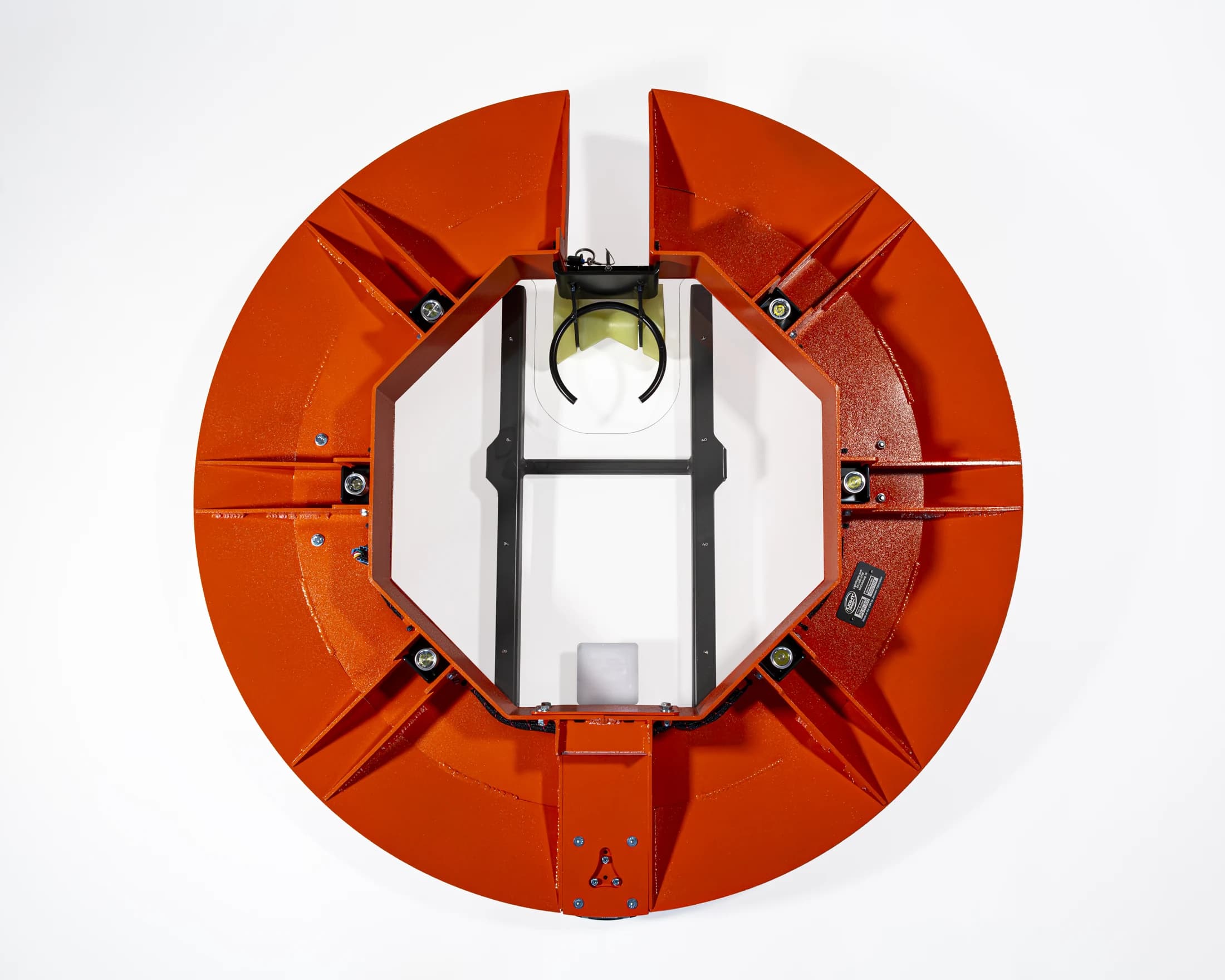 Underside of Light Ring XL on white, showing all six LED modules.